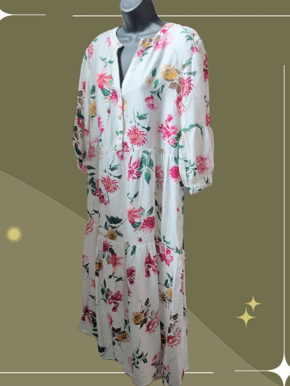 ✨Nwt floral midi dress by Figueroa & Flower size XL